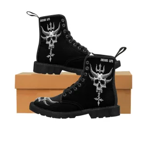 Skull Crushing Inverted Cross Dagger Arcane Life Men's Boots