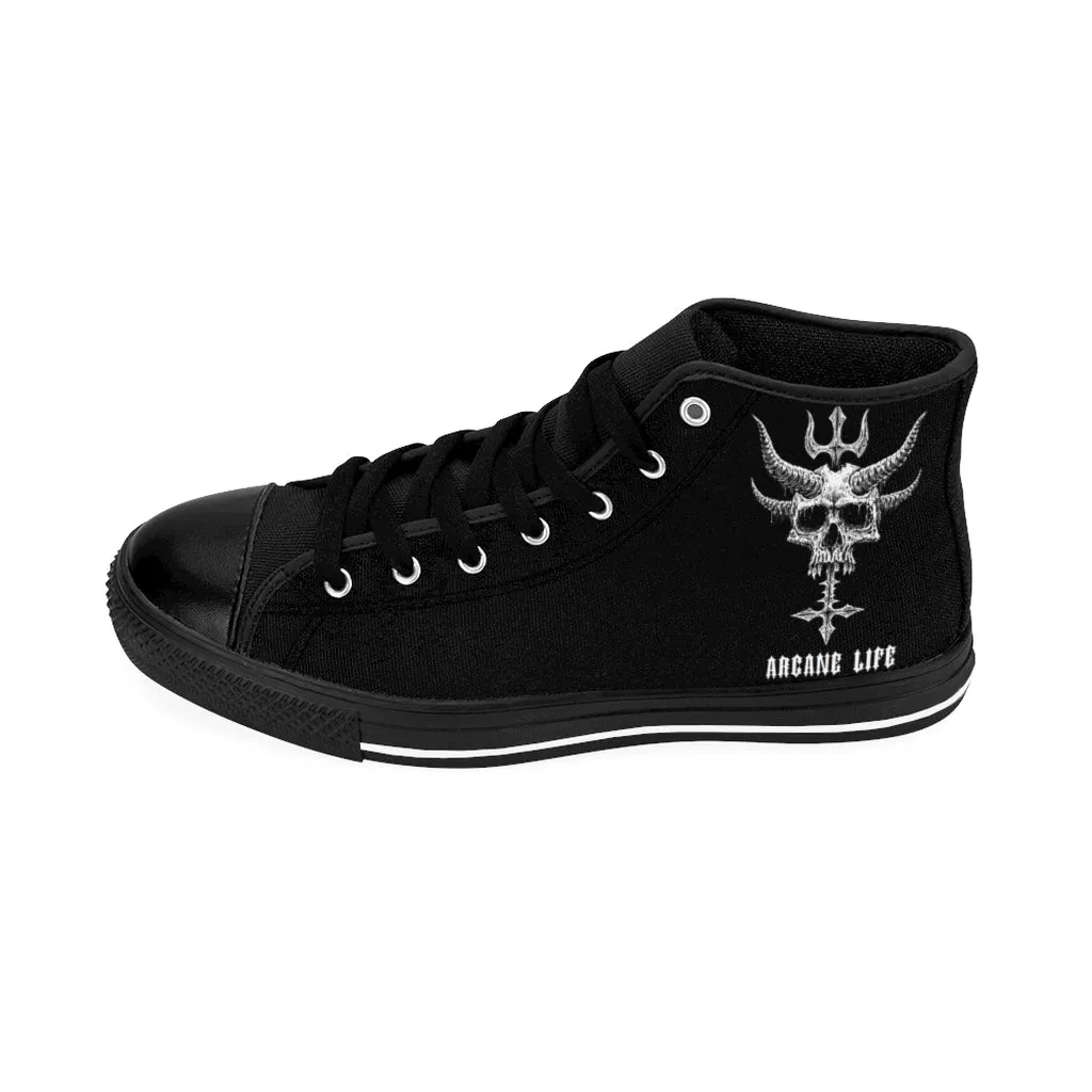 Skull Horn Inverted Cross Arcane Life Women's High-top Sneakers