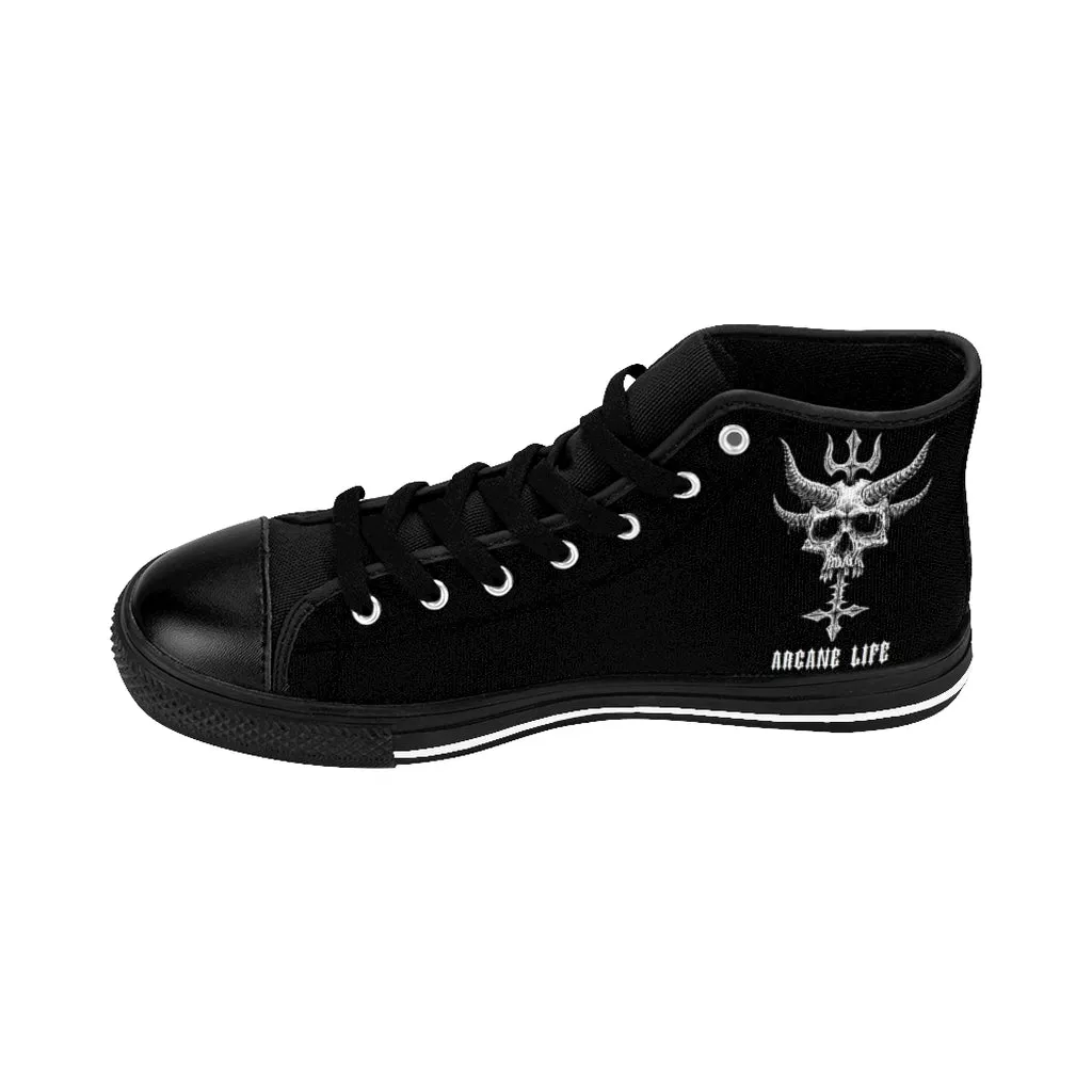 Skull Horn Inverted Cross Arcane Life Women's High-top Sneakers