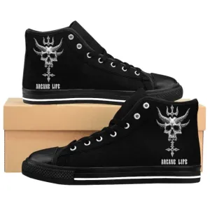 Skull Horn Inverted Cross Arcane Life Women's High-top Sneakers