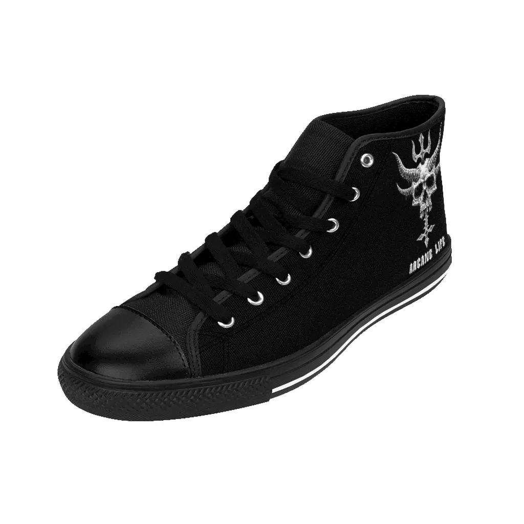 Skull Horn Inverted Cross Arcane Life Women's High-top Sneakers