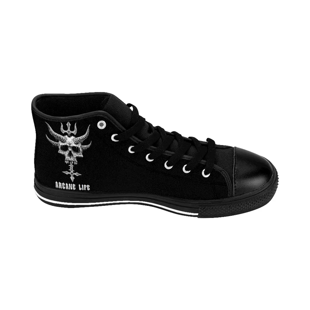 Skull Horn Inverted Cross Arcane Life Women's High-top Sneakers