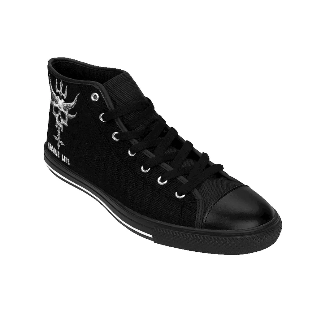 Skull Horn Inverted Cross Arcane Life Women's High-top Sneakers