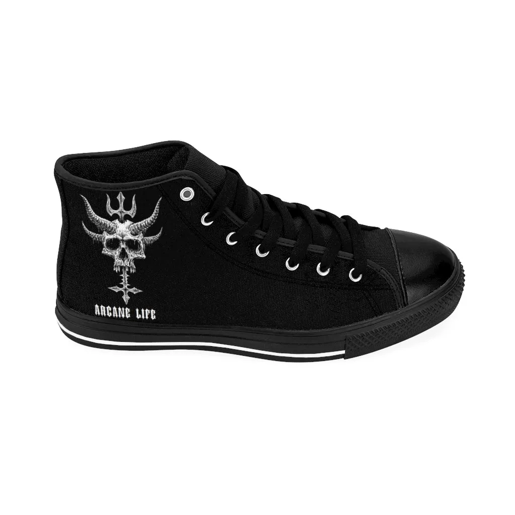 Skull Horn Inverted Cross Arcane Life Women's High-top Sneakers