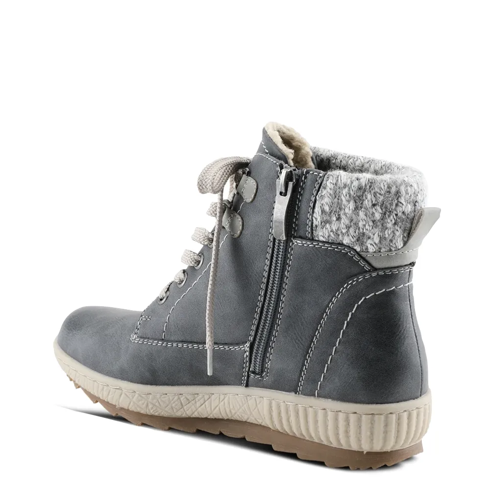 Spring Step Women's Karlene Side Zip Lace Waterproof Boots (Grey)