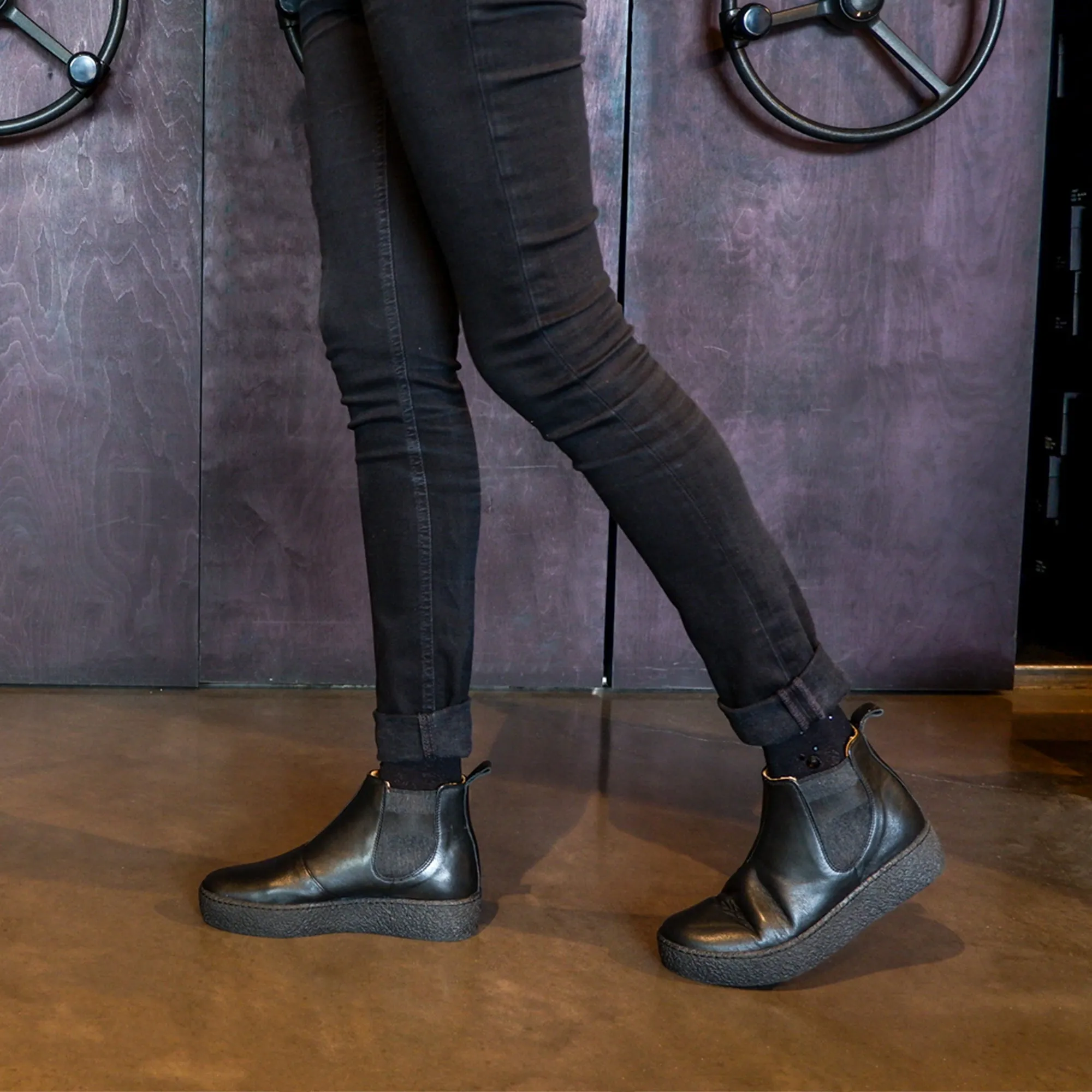 SS24 GEORGE Platform Smoke | Leather Boots
