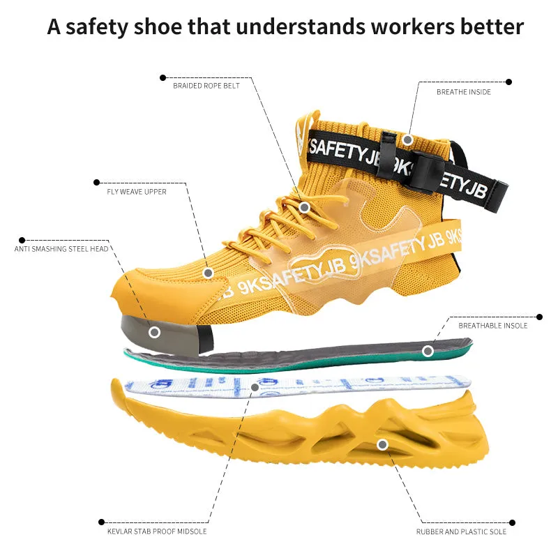 Steel Toe Shoes for Men Lightweight Indestructible Work Sneakers for Women Safety Shoes TFWMGV K7719