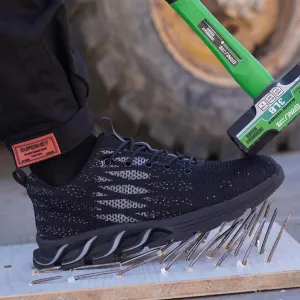 Steel Toe Sneakers for Men Women Lightweight Safety Resistant Comfortable Puncture Proof Slip On Indestructible Work Shoes