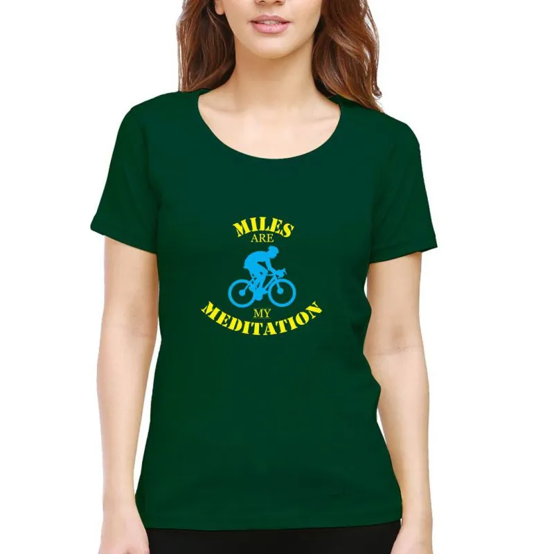 Swag Swami Women's  Miles Are My Meditation T-Shirt