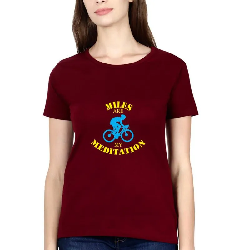 Swag Swami Women's  Miles Are My Meditation T-Shirt