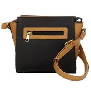 TRAVELSMITH RFID Crossbody Bag with Anti-Theft Pacsafe Shoulder Vegan BLACK CAMEL