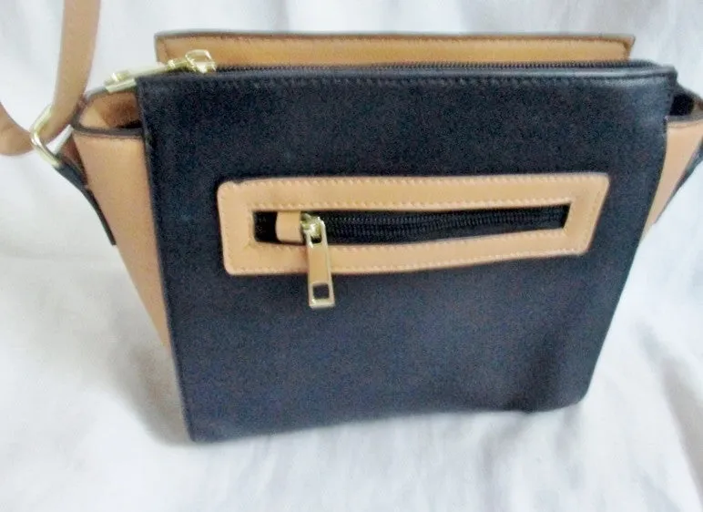 TRAVELSMITH RFID Crossbody Bag with Anti-Theft Pacsafe Shoulder Vegan BLACK CAMEL