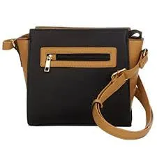 TRAVELSMITH RFID Crossbody Bag with Anti-Theft Pacsafe Shoulder Vegan BLACK CAMEL