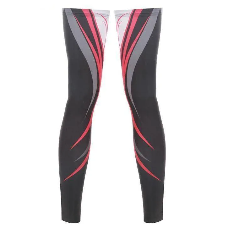 Unisex Red Swirl Quick Dry Cycling Leg-Warmers