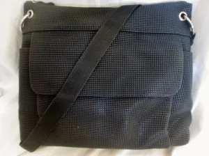 URBAN OXIDE Shoulder Bag Man Purse Messenger Crossbody BLACK Vegan RUBBER L