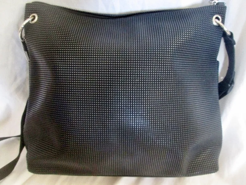 URBAN OXIDE Shoulder Bag Man Purse Messenger Crossbody BLACK Vegan RUBBER L