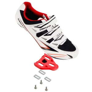 Venzo Bicycle Women's Road Cycling Riding Shoes with 3 Straps - Compatible with Peloton for Shimano SPD & Look ARC Delta - Perfect for Road Racing Bikes - Size 39