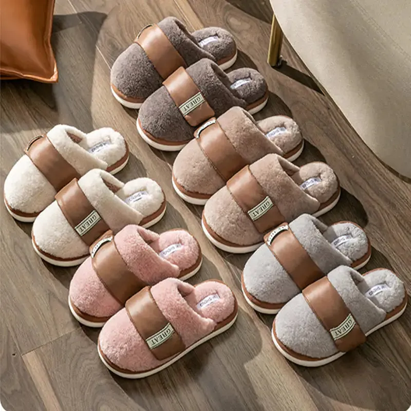 winter Home plush Slipper warm Couple Bedroom Cotton Shoes