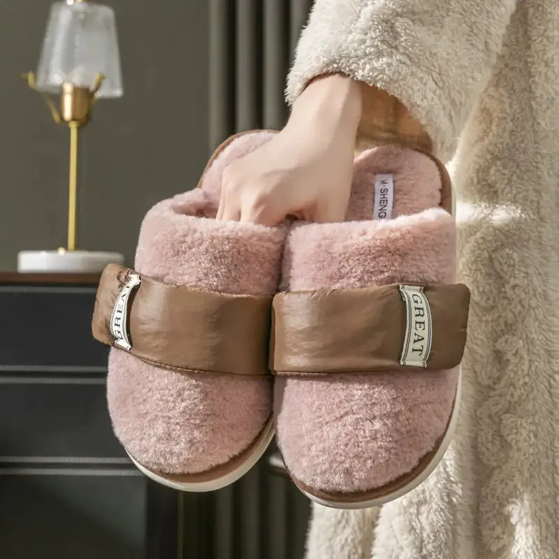 winter Home plush Slipper warm Couple Bedroom Cotton Shoes
