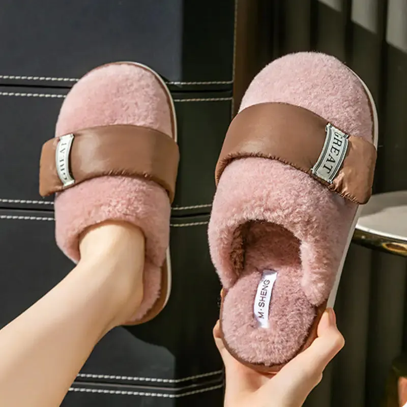 winter Home plush Slipper warm Couple Bedroom Cotton Shoes