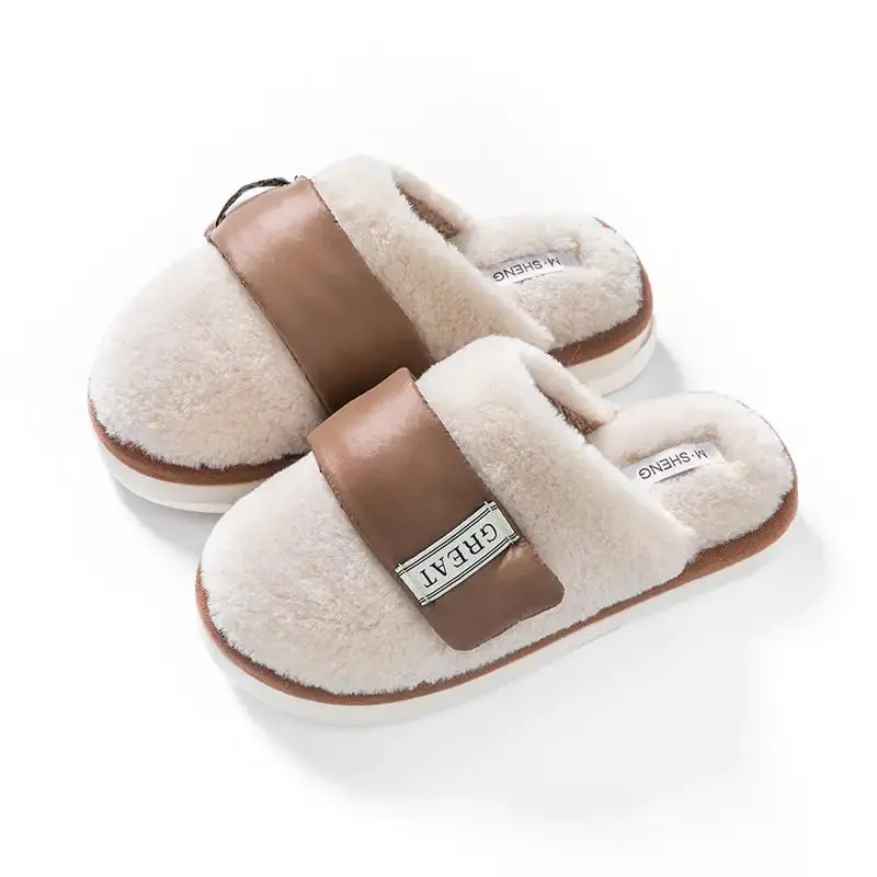 winter Home plush Slipper warm Couple Bedroom Cotton Shoes