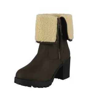 WOMAN'S SHOES COFFEE PU BOOTS REAGAN-01