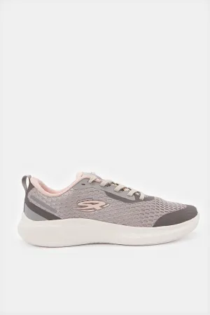 Women Grey Lace Up Sneakers