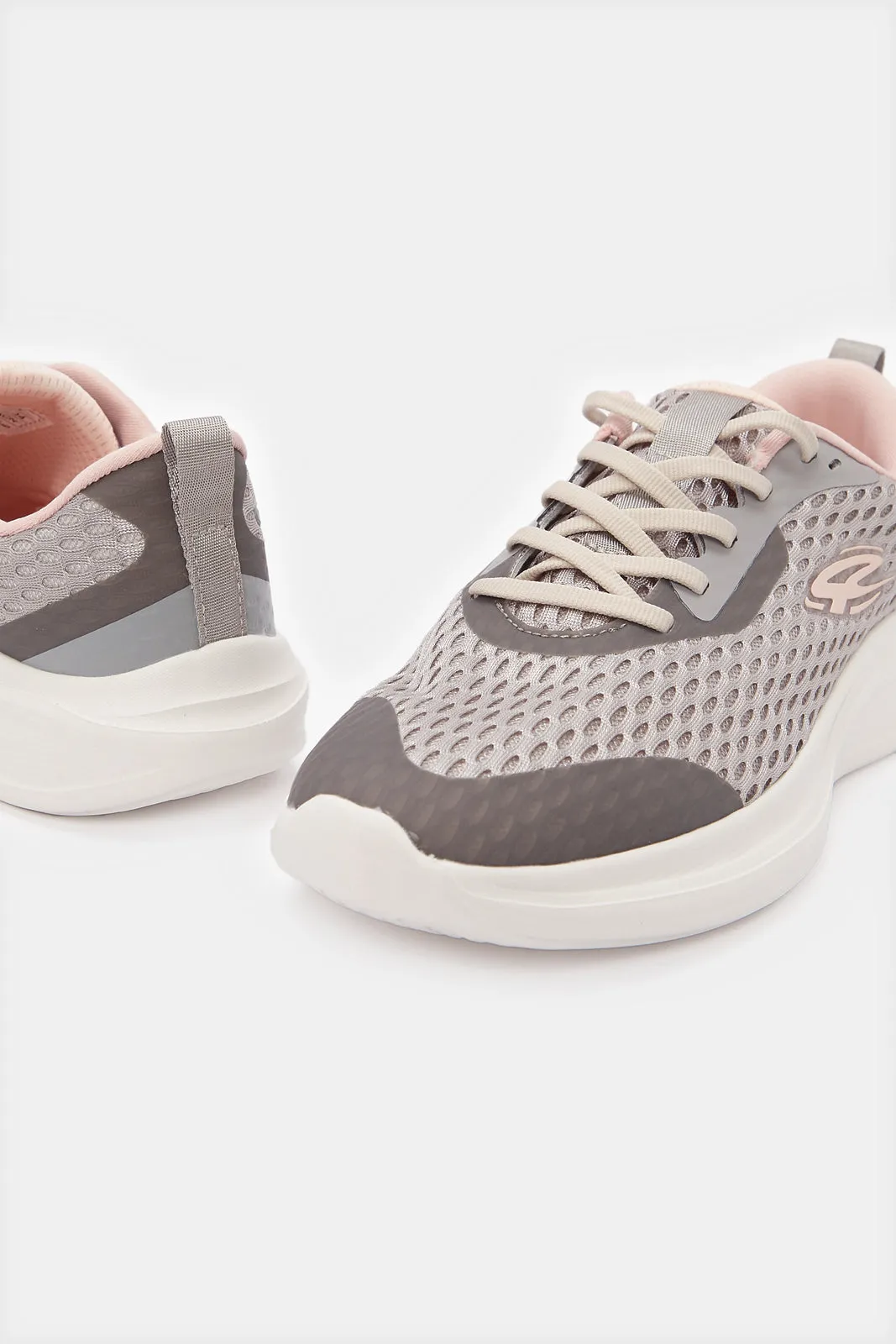 Women Grey Lace Up Sneakers