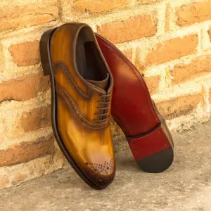 Women's Saddle Shoes Patina Leather Brown 3563