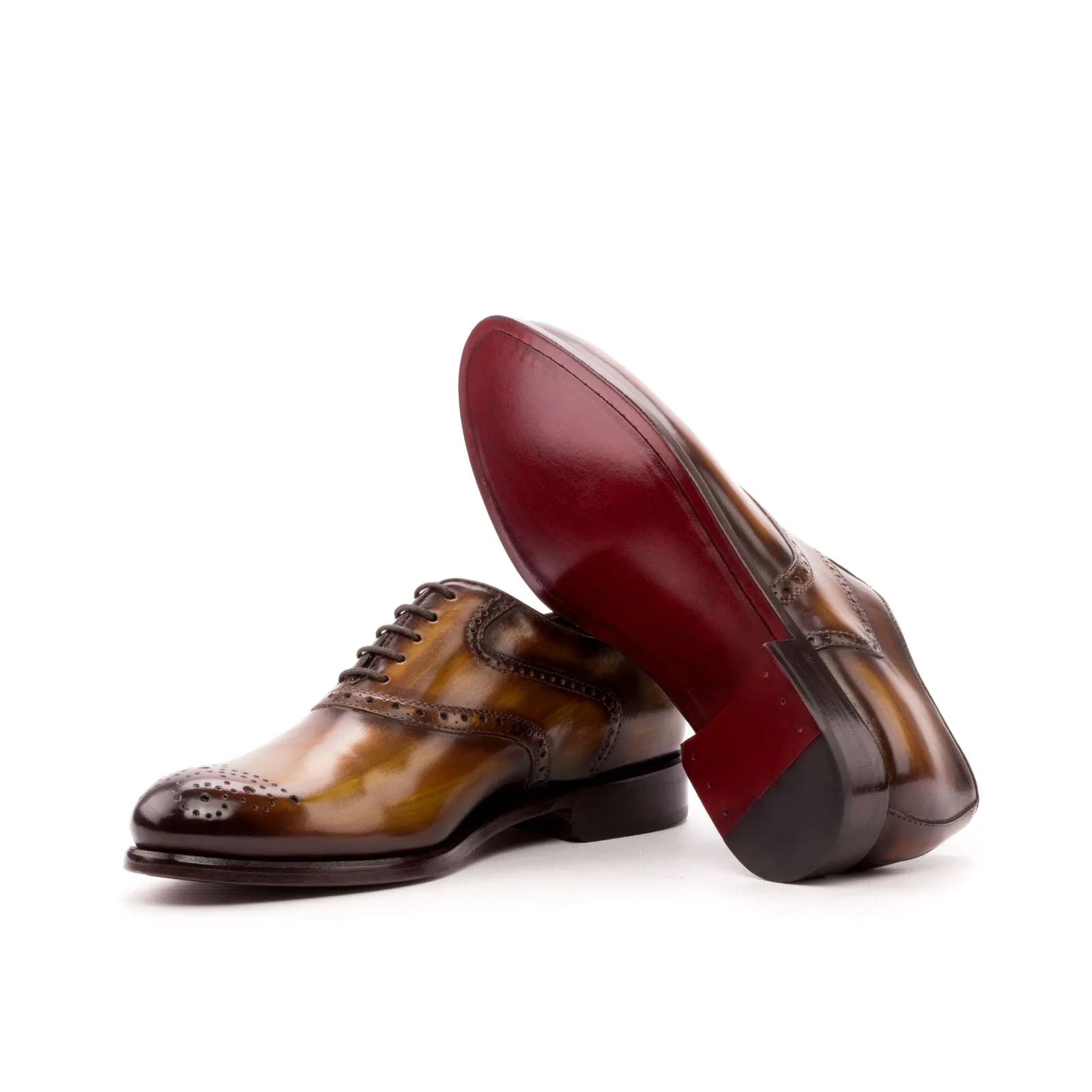 Women's Saddle Shoes Patina Leather Brown 3563