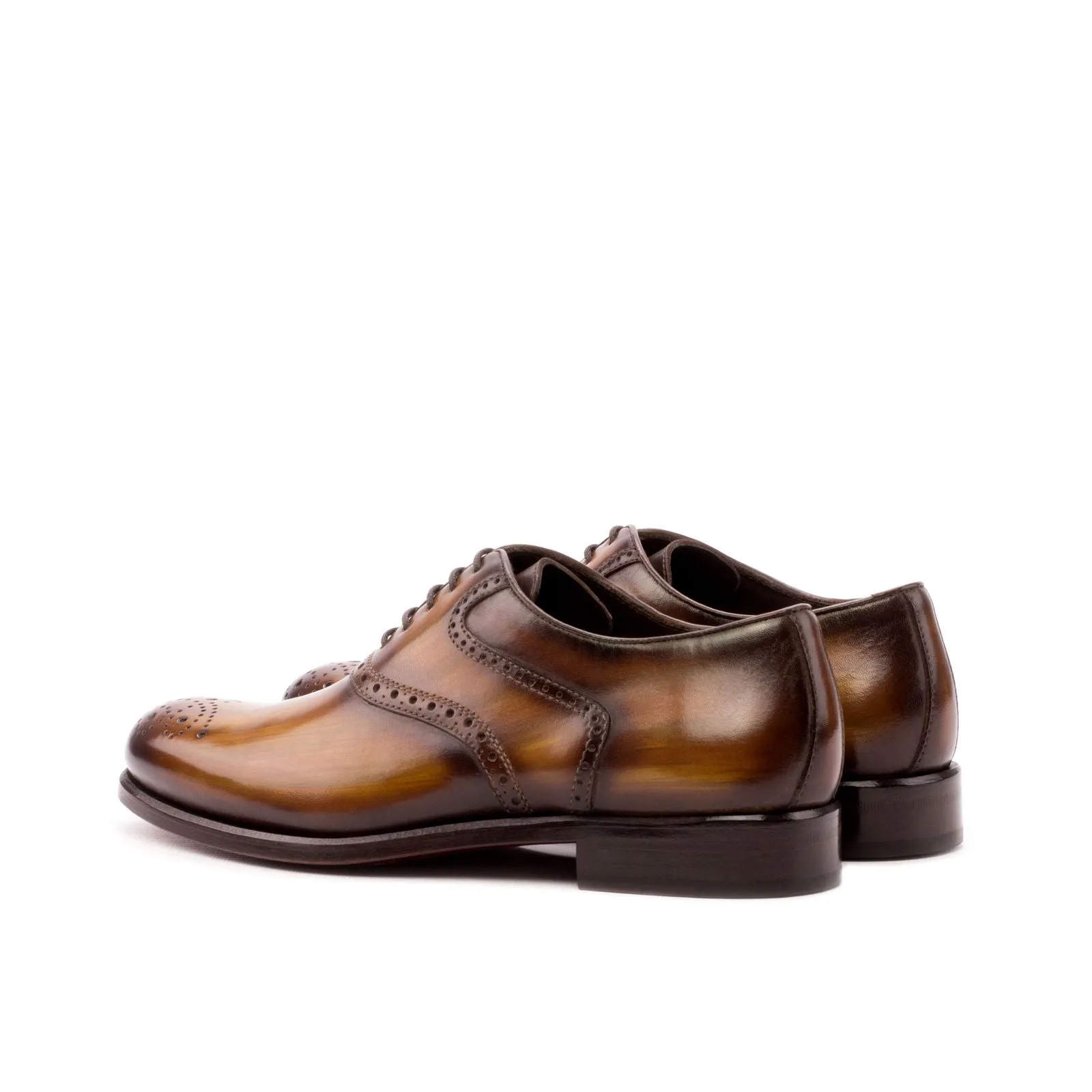 Women's Saddle Shoes Patina Leather Brown 3563