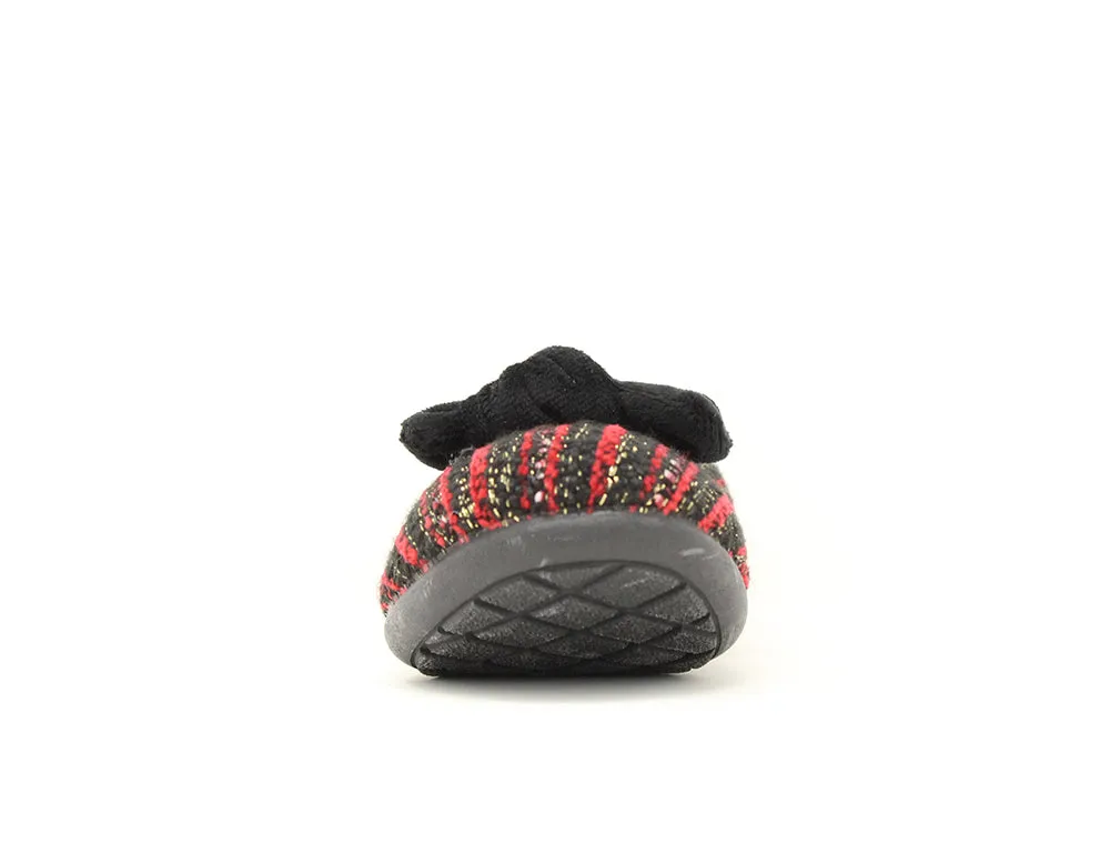 Womens Slip-On Bern Red Black Slipper