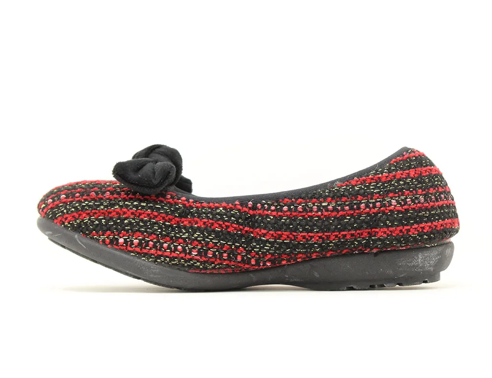 Womens Slip-On Bern Red Black Slipper