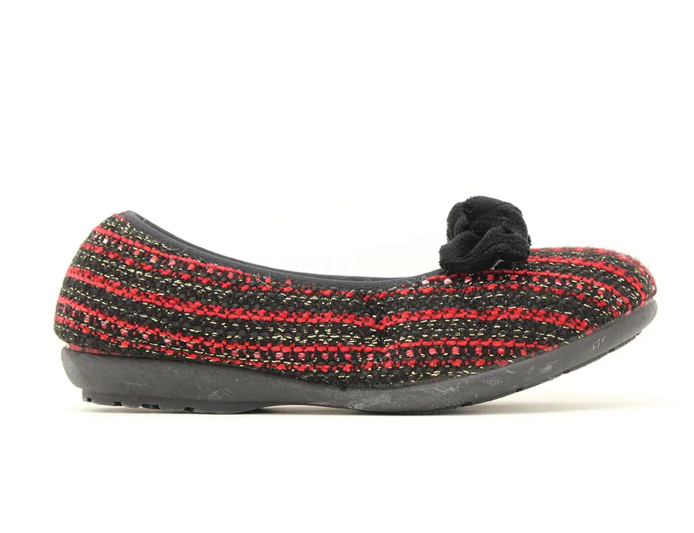 Womens Slip-On Bern Red Black Slipper