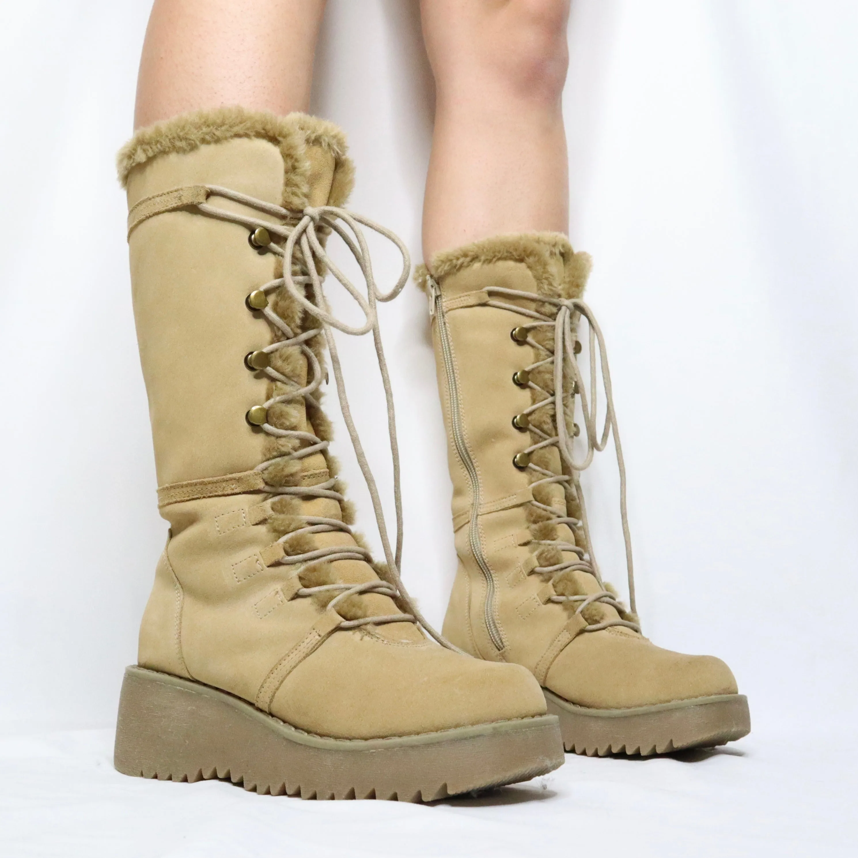 Y2K Platform Lace Up Boots (6.5)